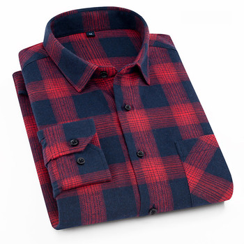 Classical Men Plaid Shirts Leisure England Style Slim fit Long sleeve comfortable Sueded warm casual shirts